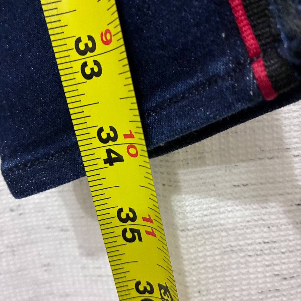 Express Womens High Rise Cropped Legging Jeans Y2K Retro Red Side Stripe Size 0 - Picture 6 of 9